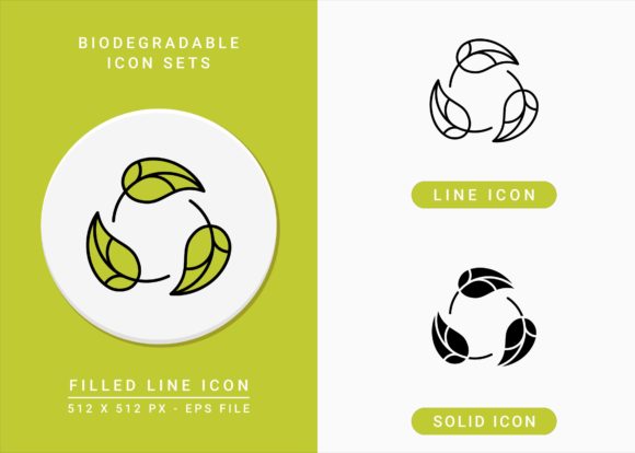 Biodegradable Icons Set: Eco-Friendly Design for Modern Projects