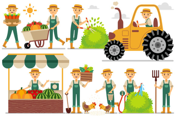 Farmers, Illustrations, and Design: Exploring the Farmer Profesion Characters Set