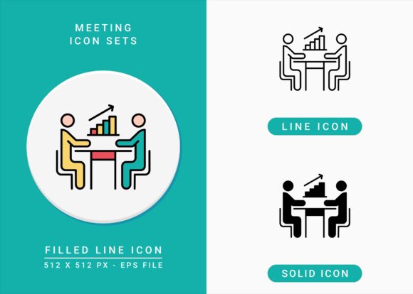 Meeting Icons Set: Enhancing Visual Communication in Modern Design
