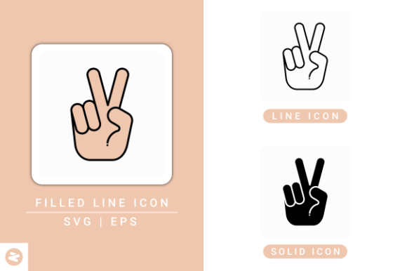 Peace Finger Icons Set: A Versatile Design Resource