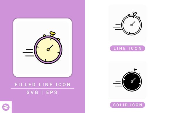 Speed Time Icons Set for Modern Design Projects