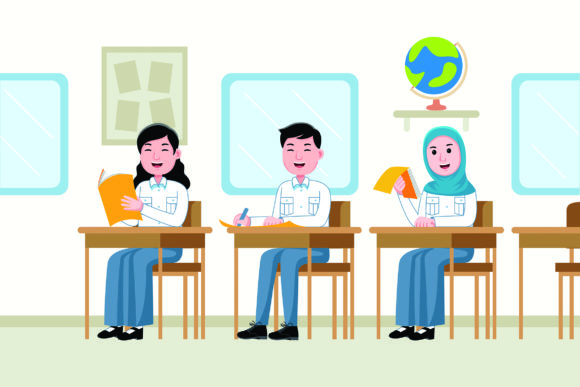 Students Studying in Classroom: A Versatile Visual Resource for Educators and Marketers