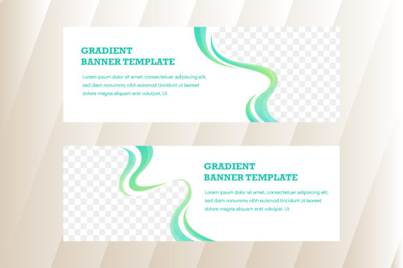 Wave Green Gradient Horizontal Banner: Modern Design for Dynamic Web Presence
